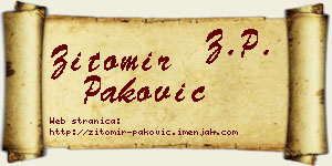 Žitomir Paković vizit kartica